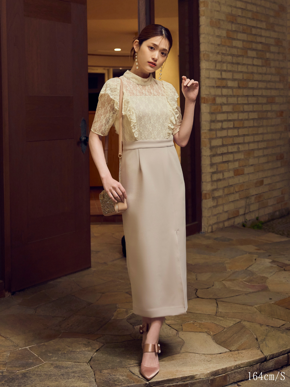 Lace Docking Slit Dress