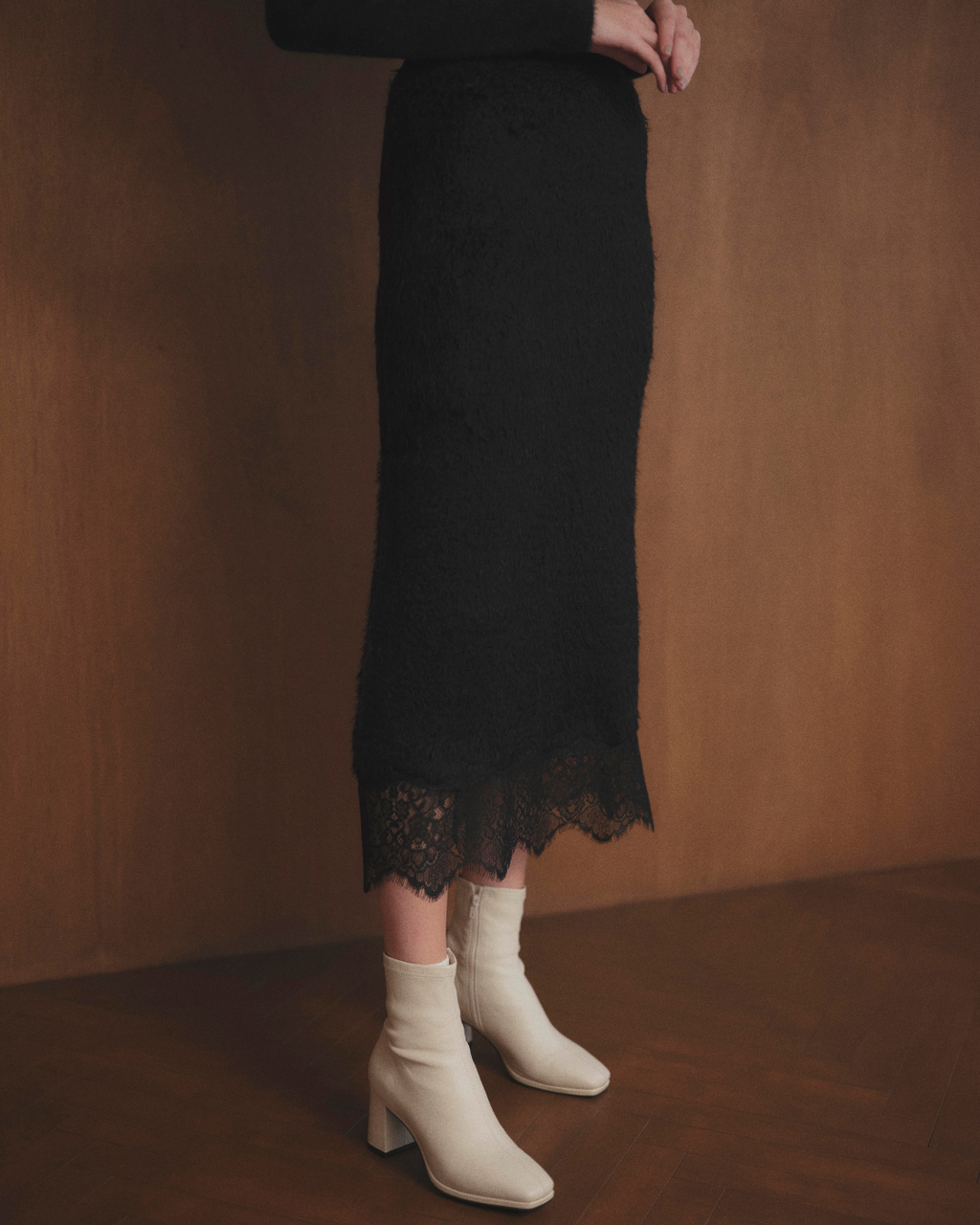 Lace Docking Knit Skirt