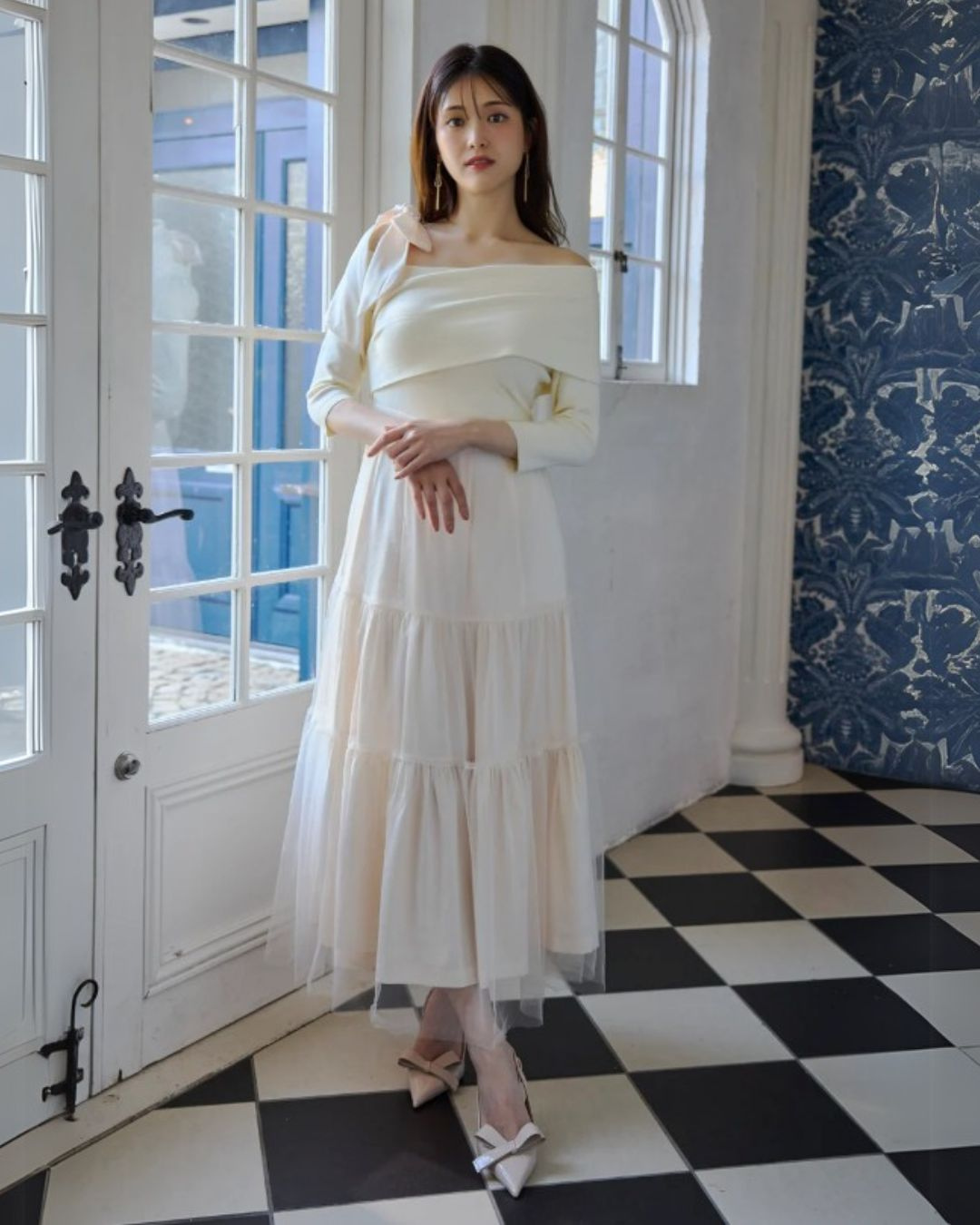 Tulle Knit docking Dress