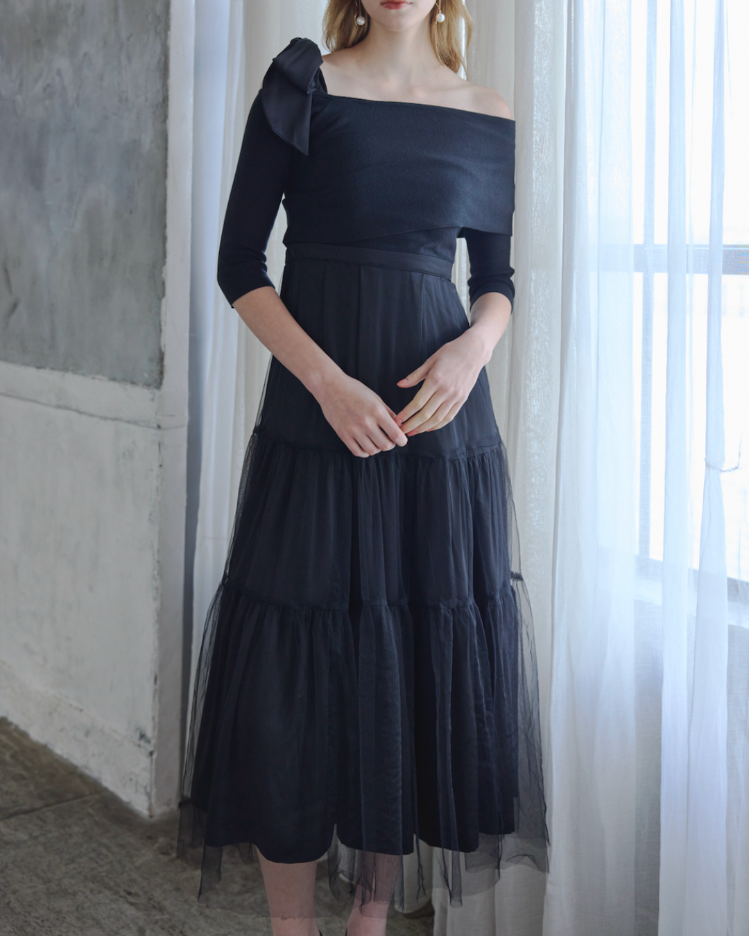 Tulle Knit docking Dress