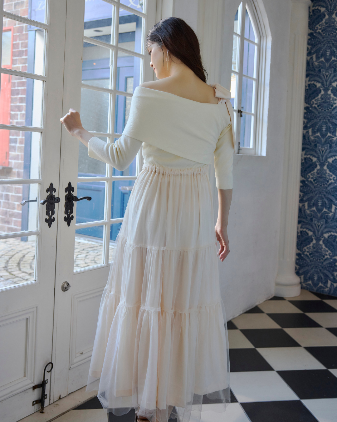 Tulle Knit docking Dress