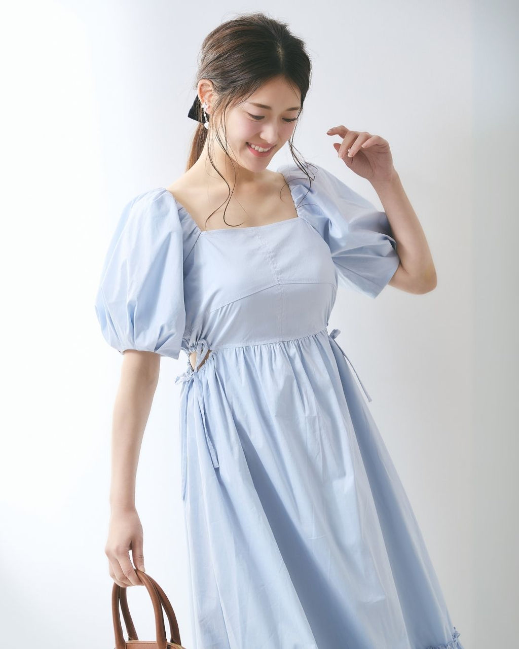 Side Cut Gather Dress