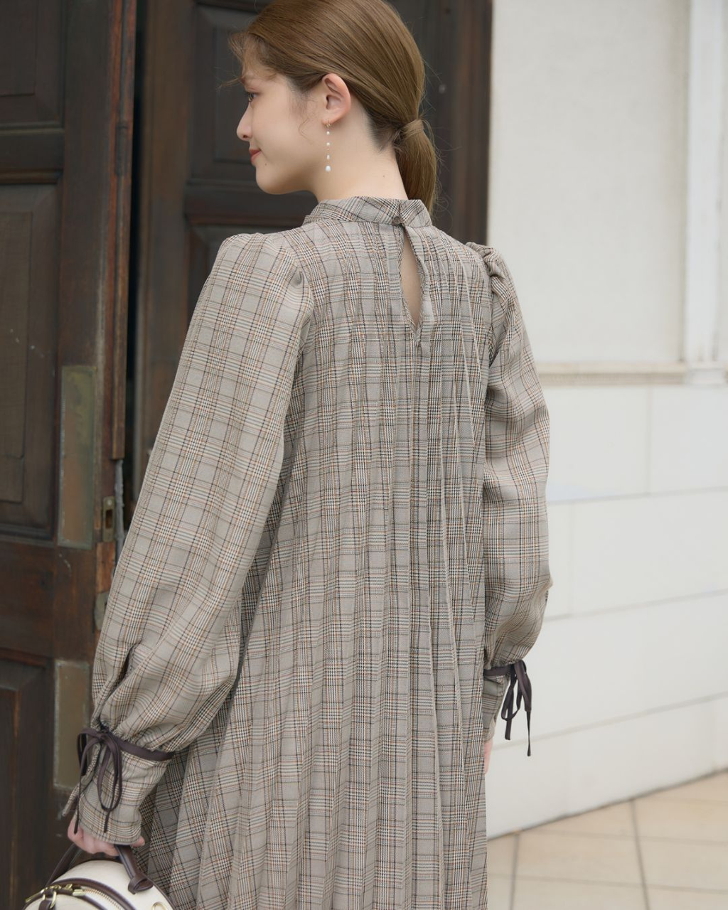 Check Pleats Minidress