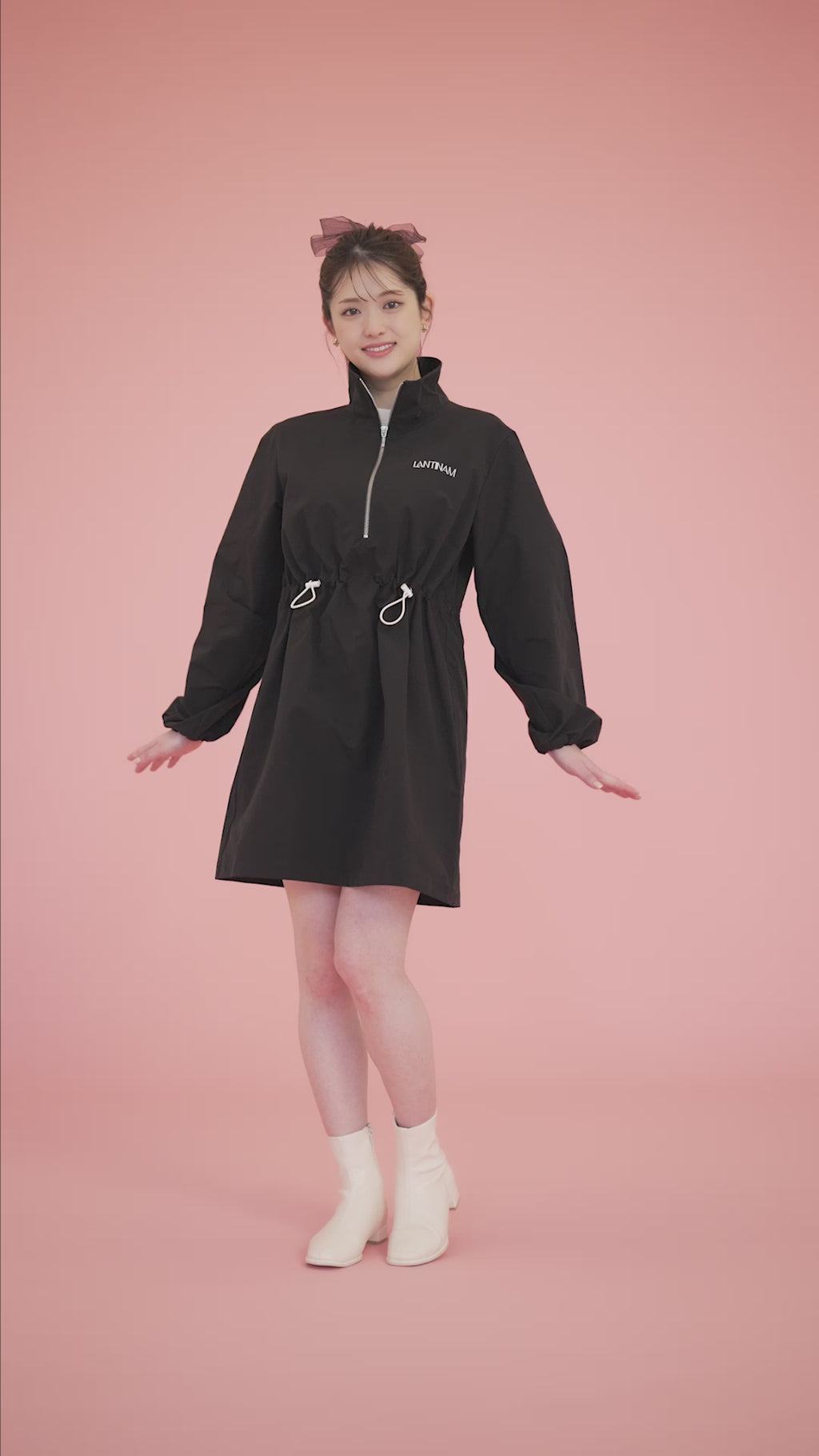 Half Zip  Hoodie Dress