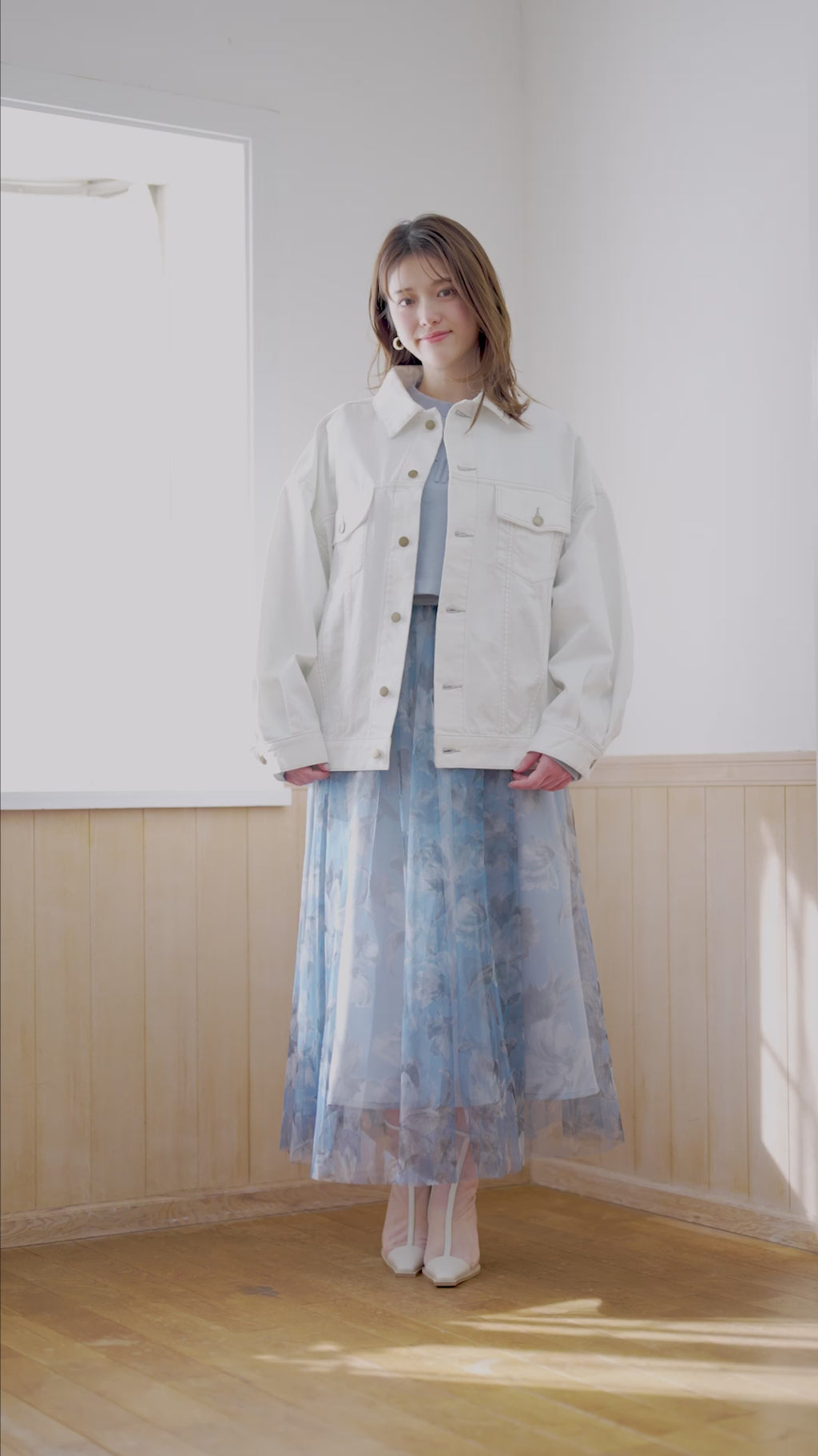 Flower Sheer Tulle Skirt