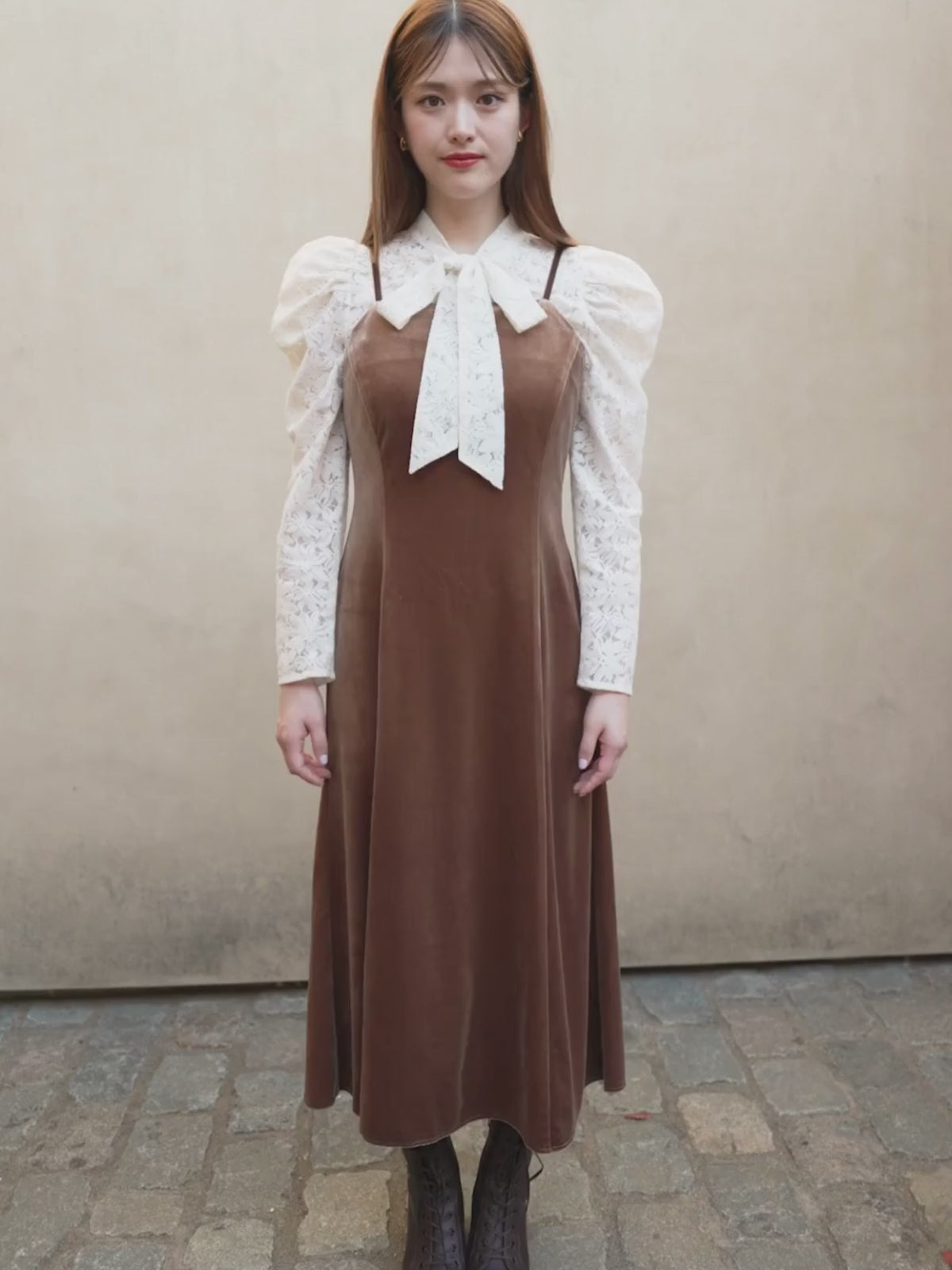 4way Lace Velours Dress