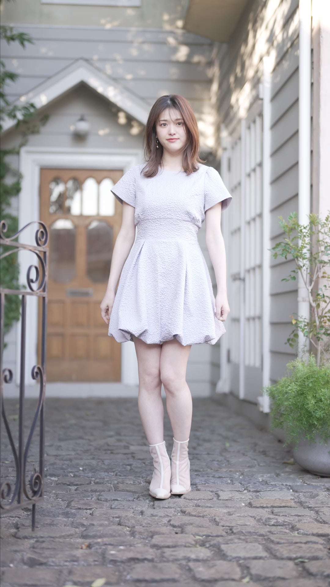 【GirlsAward加藤ナナさん着用】Jacquard Balloon Minidress