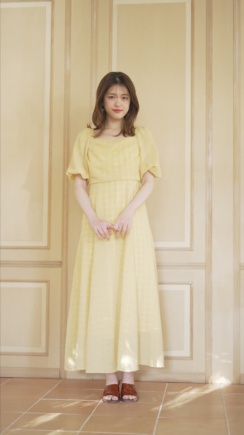 【GirlsAward 大谷映美里さん(=LOVE)着用】Sheer Gingham Check Dress