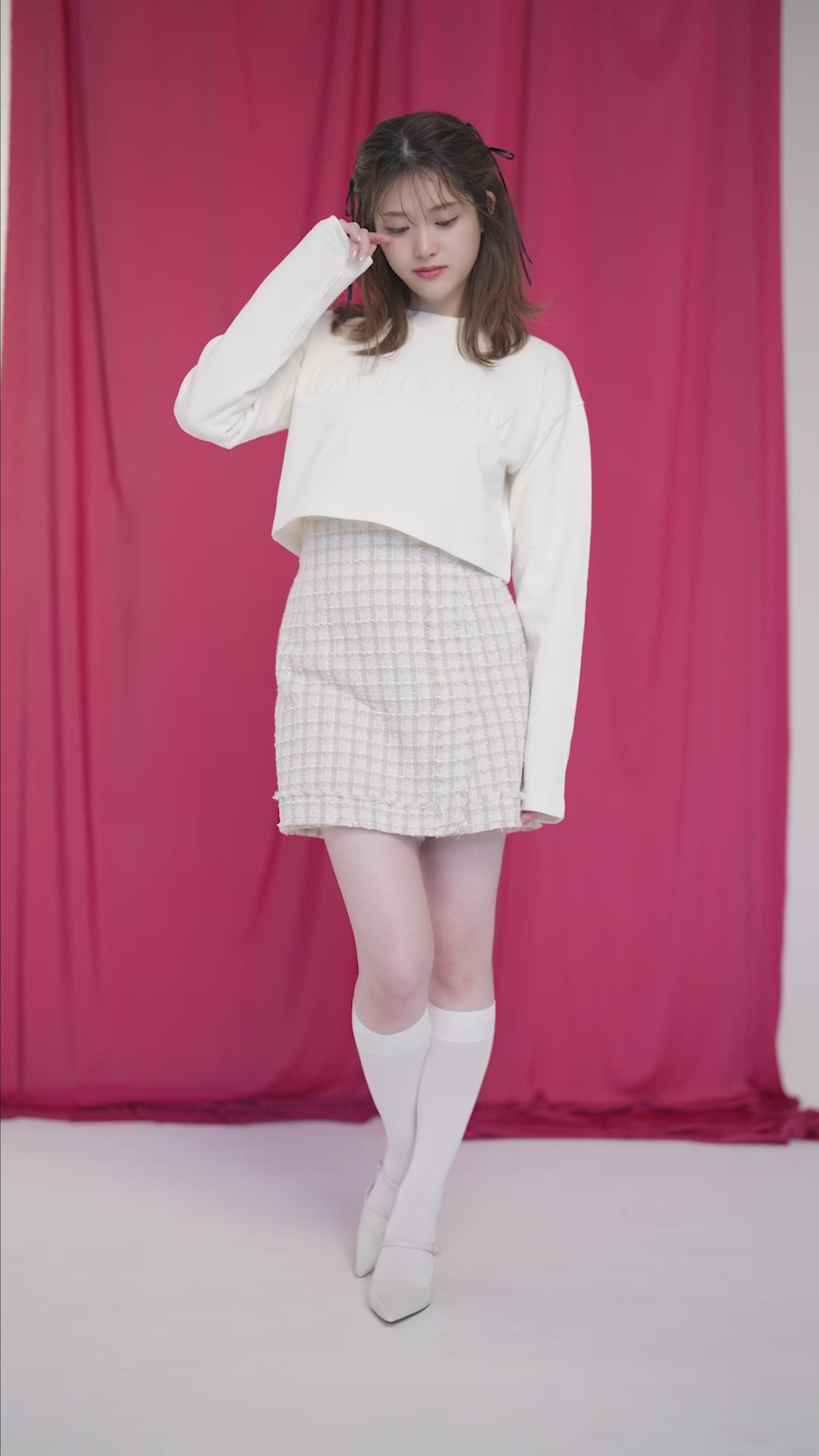 Check Tweed Skirt(short pants)