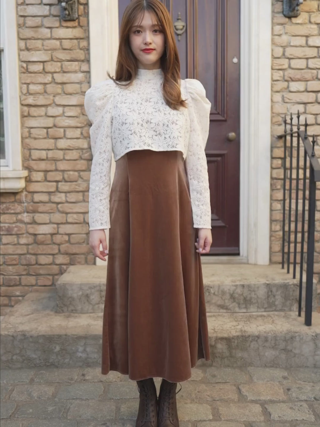 4way Lace Velours Dress