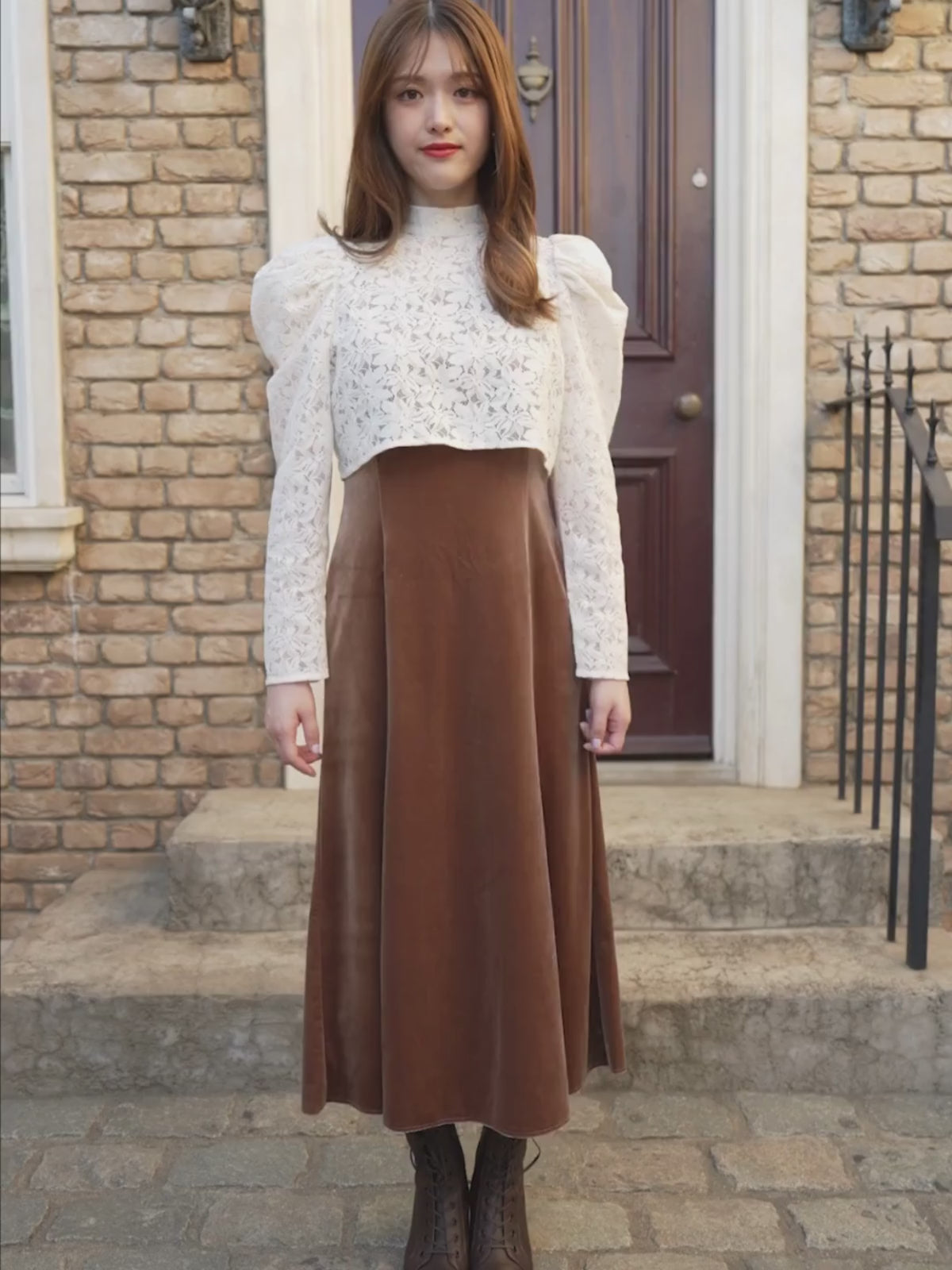 4way Lace Velours Dress