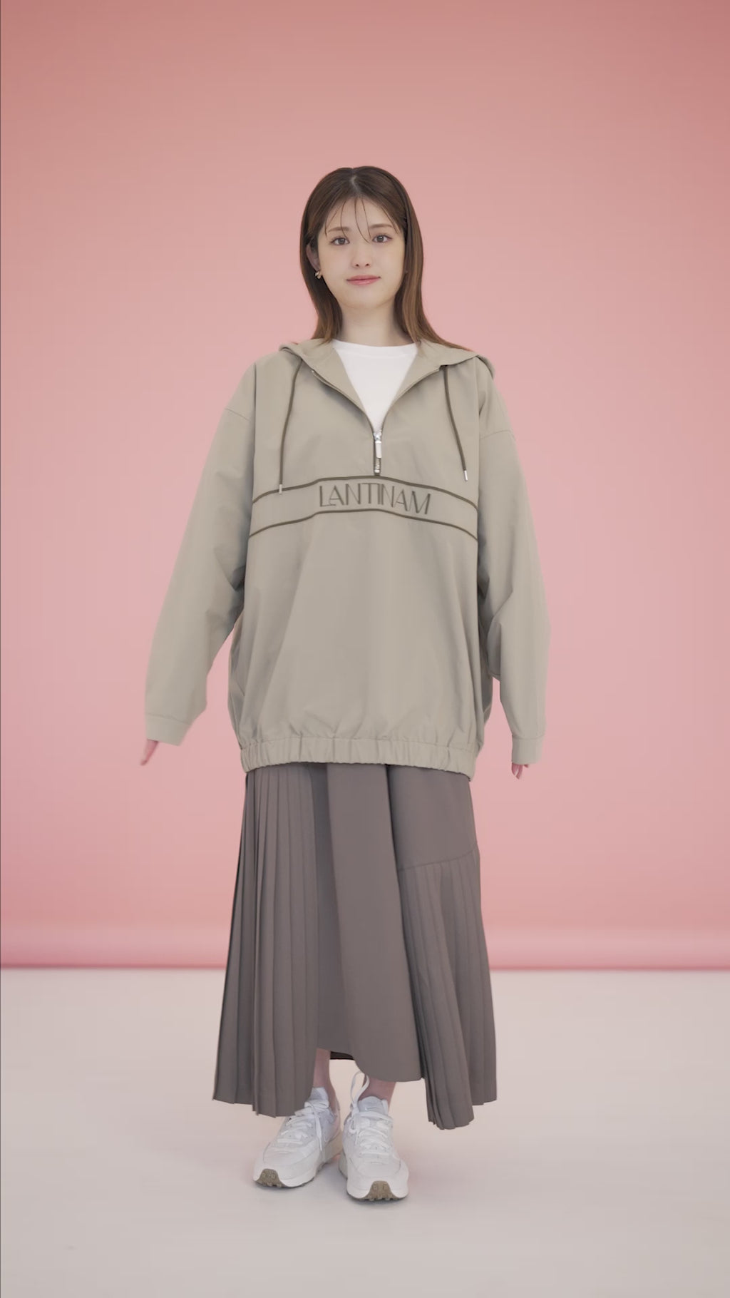 【ユニセックス】Half Zip Anorak Hoodie