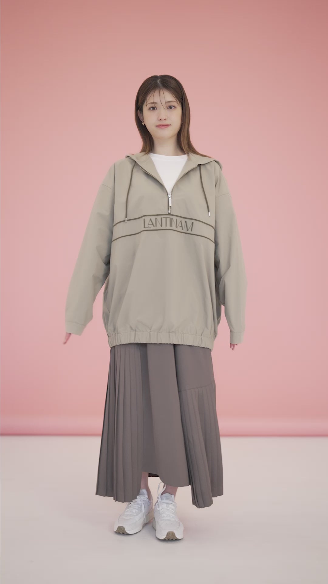 【ユニセックス】Half Zip Anorak Hoodie