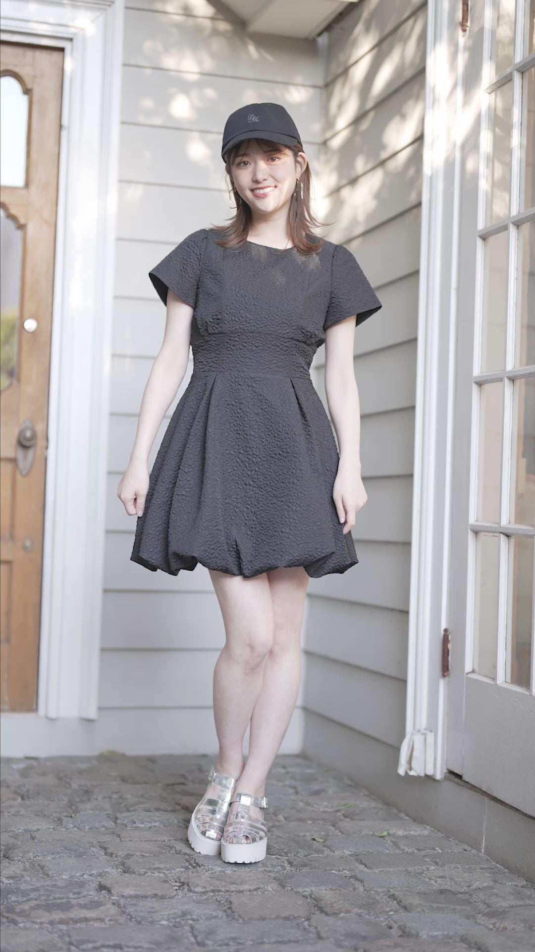 【GirlsAward加藤ナナさん着用】Jacquard Balloon Minidress