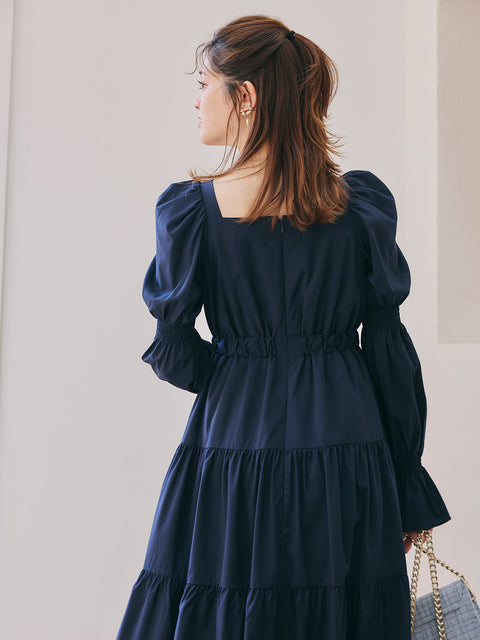 【POPUP】Puff Sleeve Tiered Dress