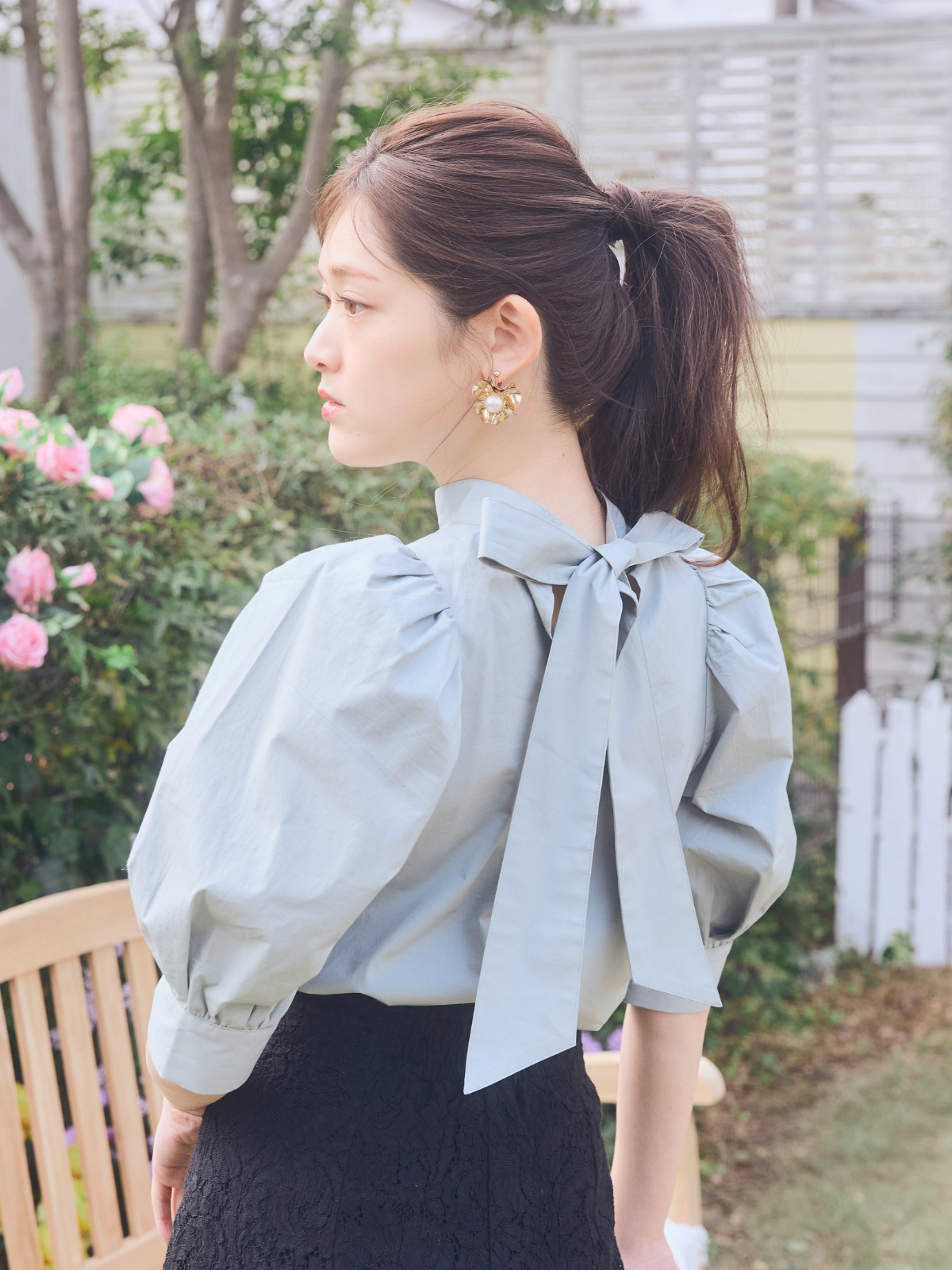 Back Ribbon Blouse – LANTINAM liten☆drop ribbon blouse Back Ribbon Blouse – LANTINAM liten☆drop ribbon blouse