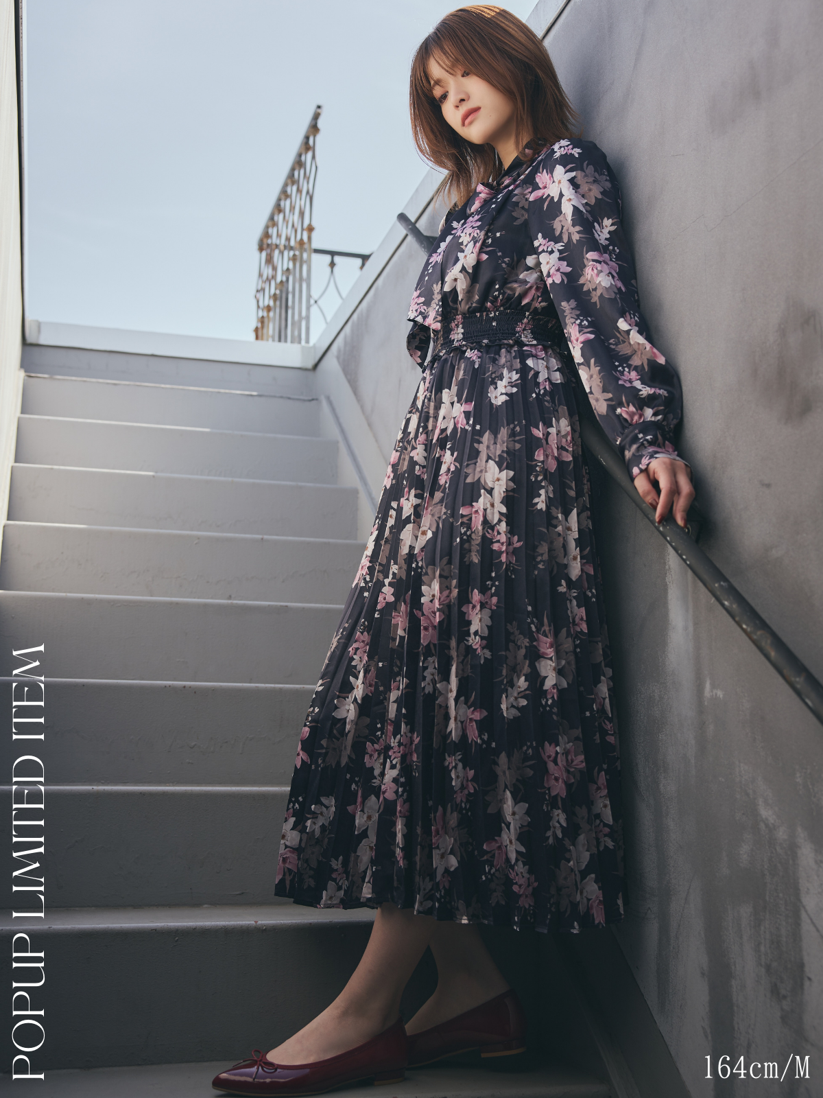 Cymbidium Ribbon Pleats Dress
