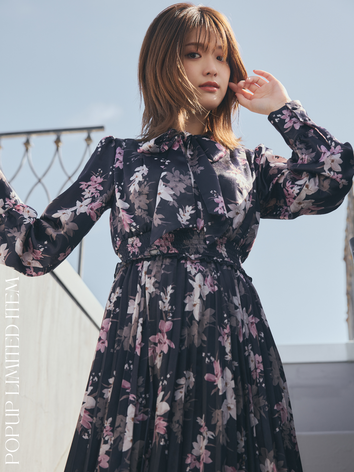 Cymbidium Ribbon Pleats Dress